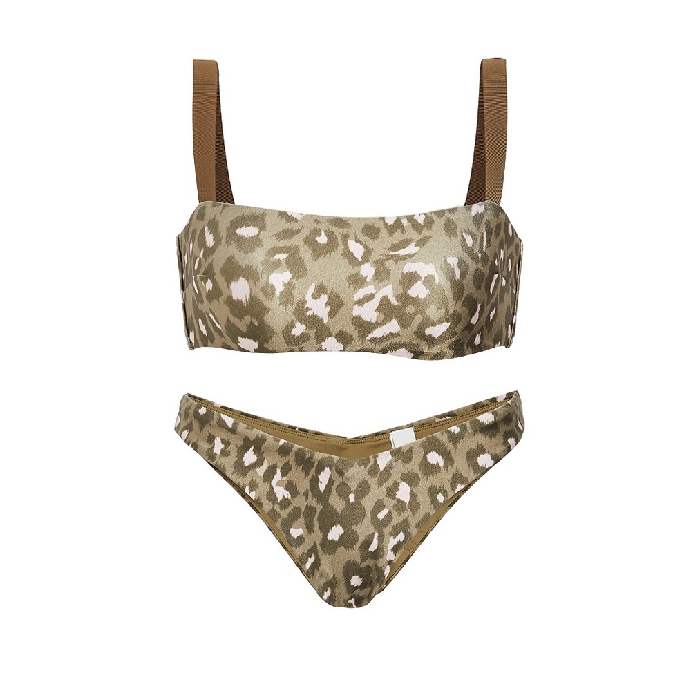 Zimmermann Women's Green Leopard Bikini 0 NWoT